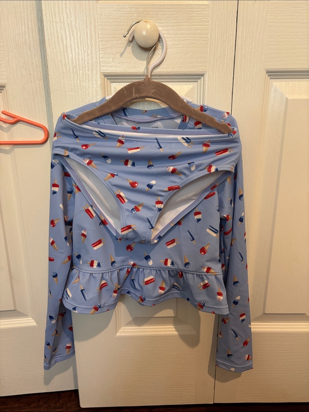 Janie and Jack Light Blue Popsicle Print Rash Guard Set